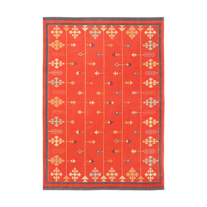 Luvira Cotton Cotton Door Mats - Red & White media 1