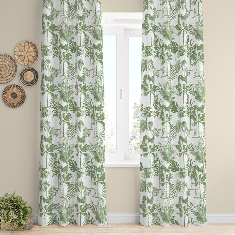 Tranquebar Home Nature Grove Cotton Curtains(Green) - Set Of Two media 3