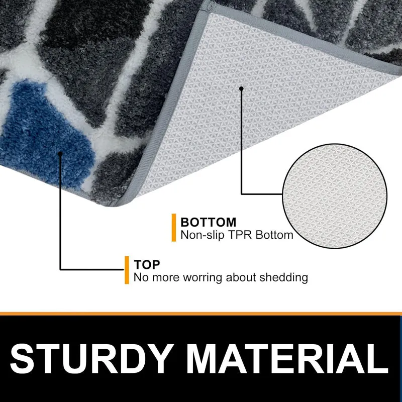 Triangle Edge Microfiber Bath Mat - Grey media 6