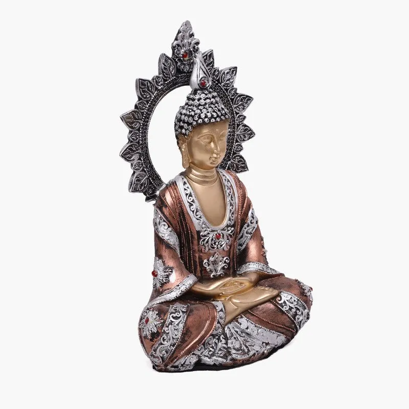 Azure Peace Buddha Idol - Copper media 3