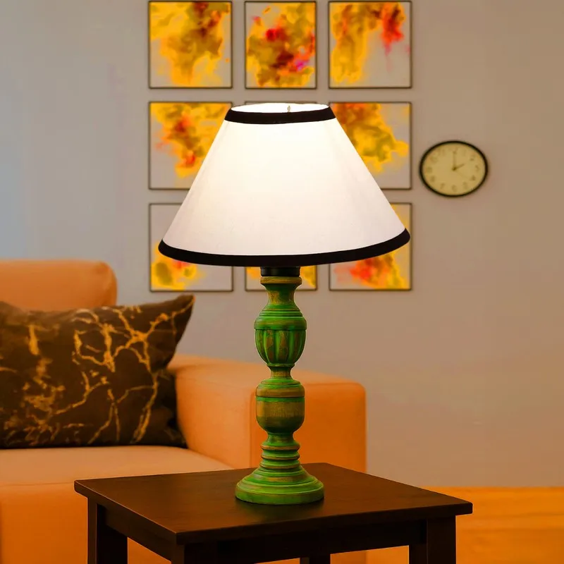 Arvello Niro Wooden Table Lamp - White media 3