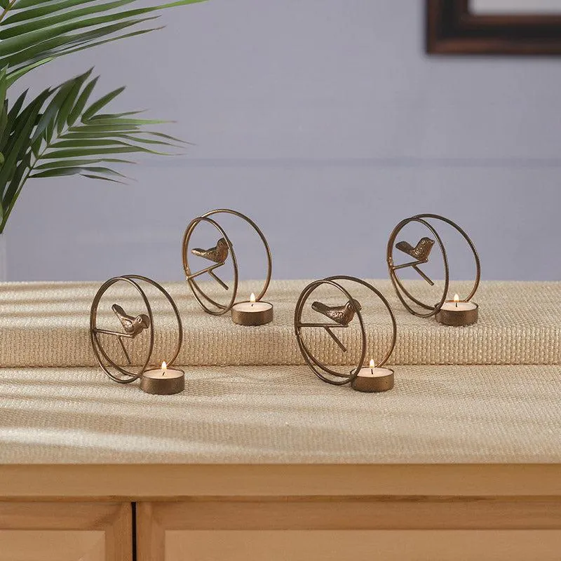 Alaiza Chirp Tealight Candle Holder (Copper) - Set Of Four media 1