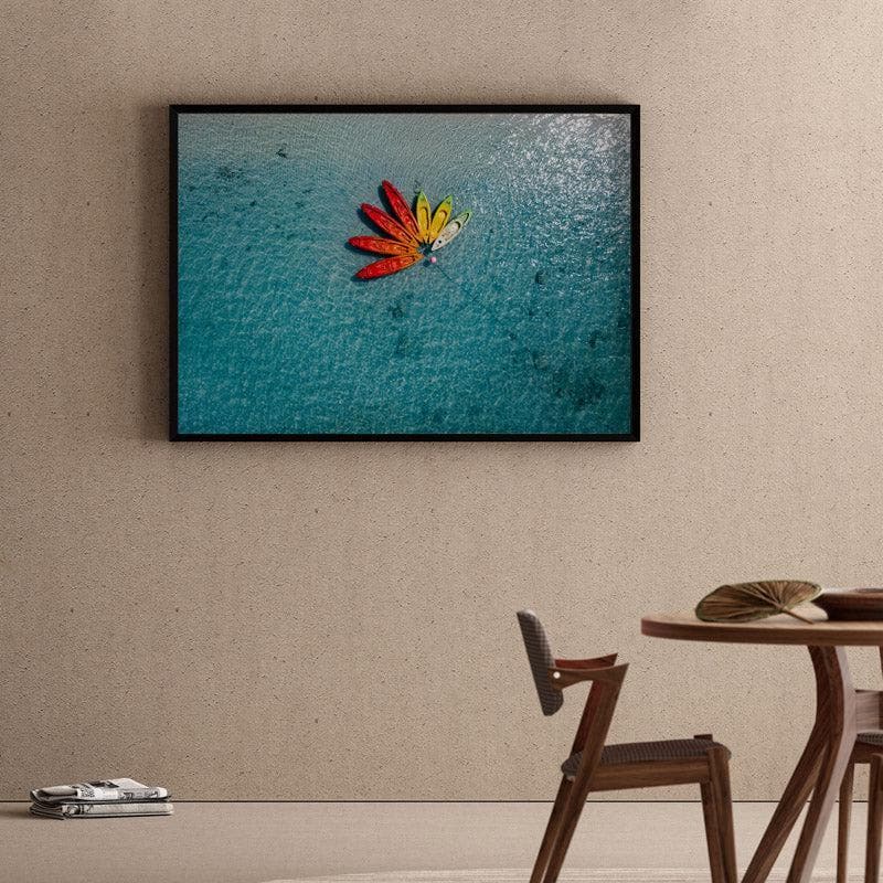 The Flower Canvas Wall Painting - Black Frame