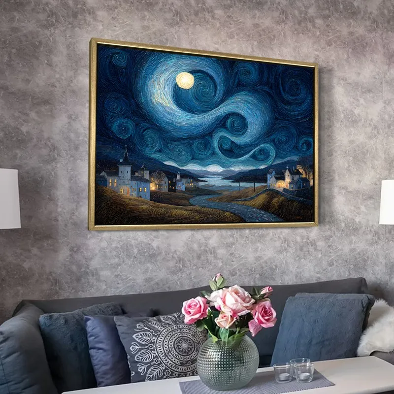 Ethereal Valley Canvas Wall Painting With Frame media 6