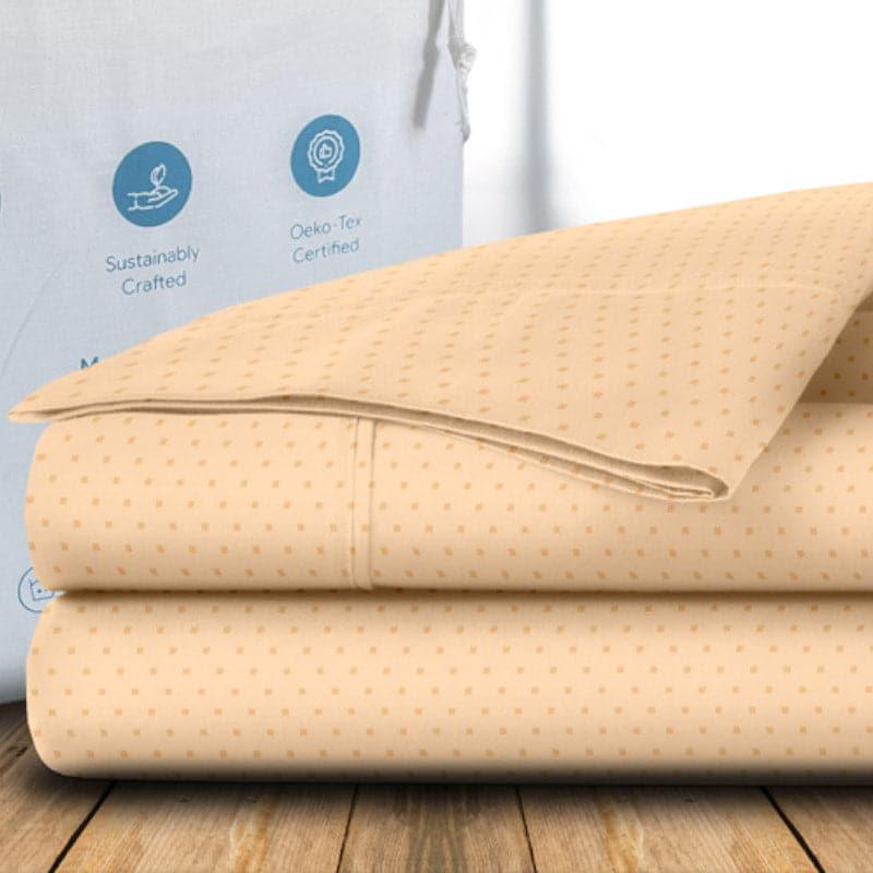 Numa Swiss Dot Cotton Bedsheet (Almond) - 500 TC media 4