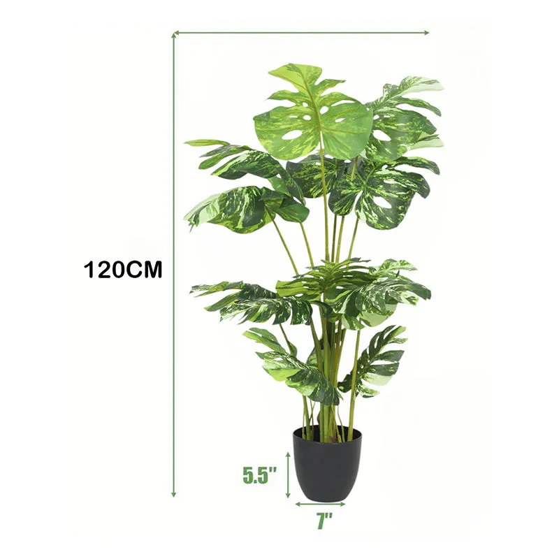 Maison Artificial Monstera With Black Plastic Pot - 4 Feet media 6