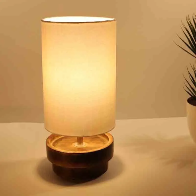 Moose Fabric Table Lamp - Brown,Beige media 1