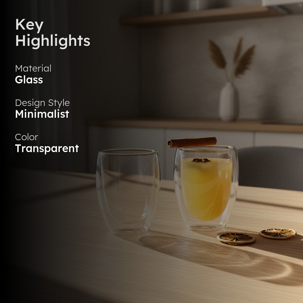 Double Walled Whiskey Glass (350 mL Each ) - Set Of Two media 2