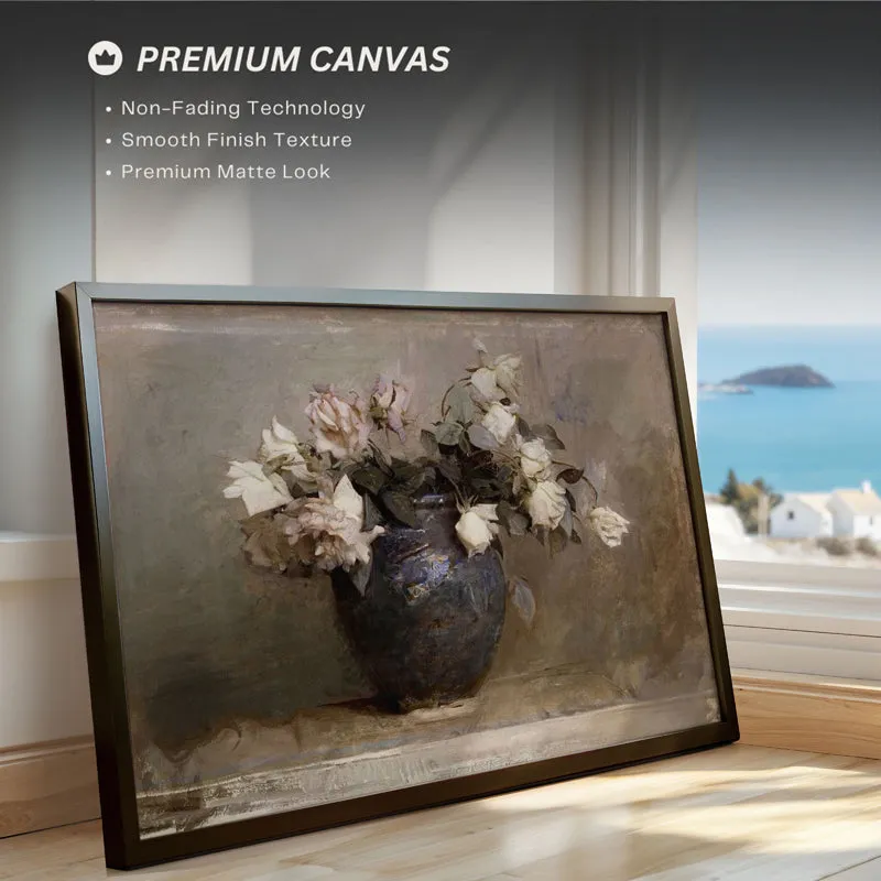 Flowers Of Past Wood Wall Art With Frame - Black media 4