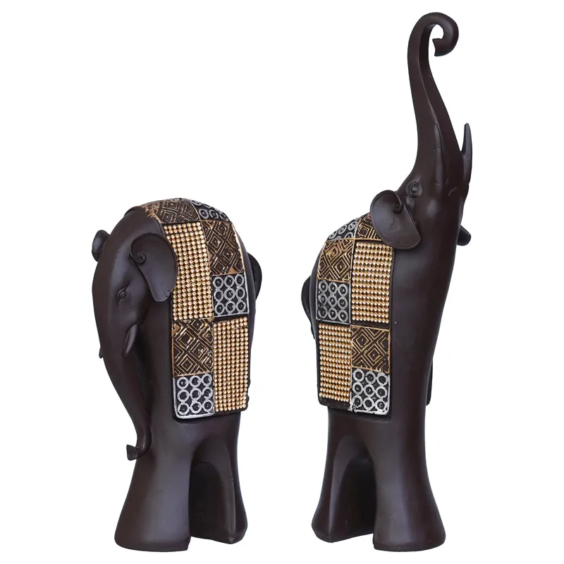 Abstract Elephant Showpiece - Set Of Two media 4