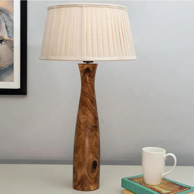 Harmony Glimpse Fabric Table Lamp With Pleated Shade - Beige,Brown media 3