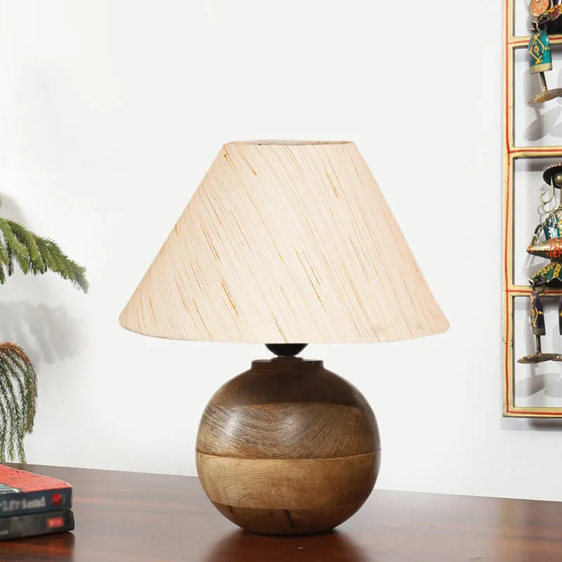 Cotin II Orb Cotton Table Lamp - OffWhite,Brown media 3