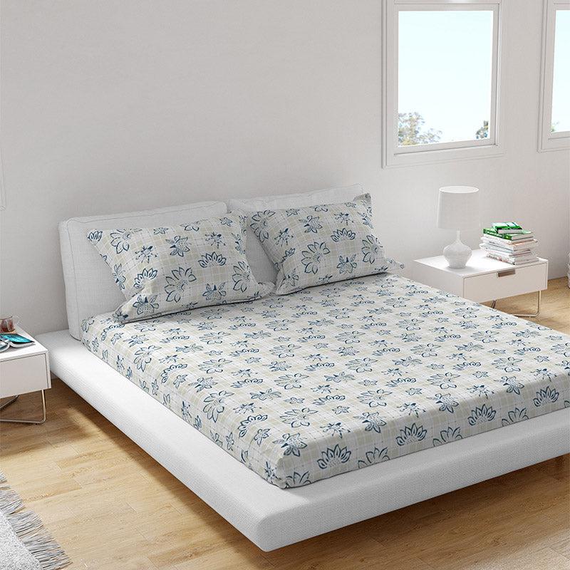 Comfort Percale Floral Cotton Bedsheet - 200 TC