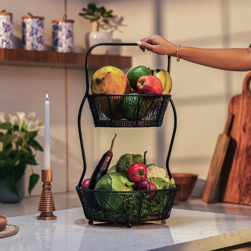 OrchardRise Metal Two-Tier Fruit Basket media 5