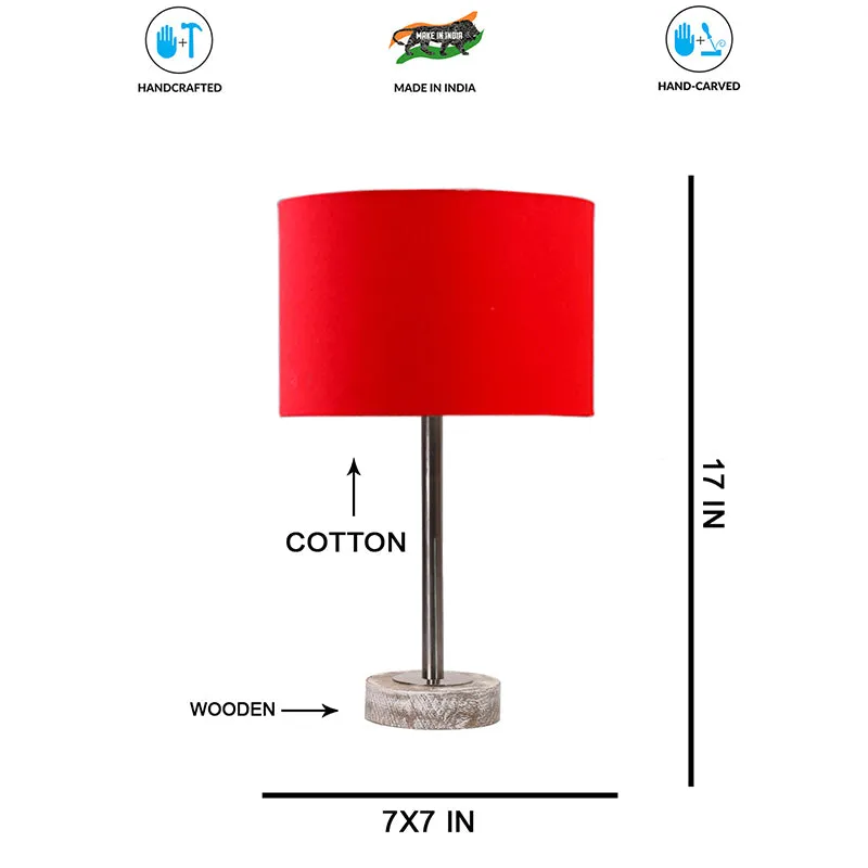 Cotin I Rodin Wooden Table Lamp - Red,Silver,White media 7