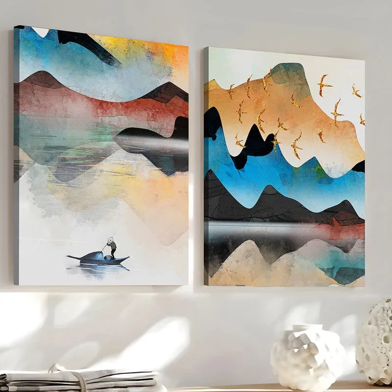 Abstract Of Mountains Wall Art - Set Of Two media 3