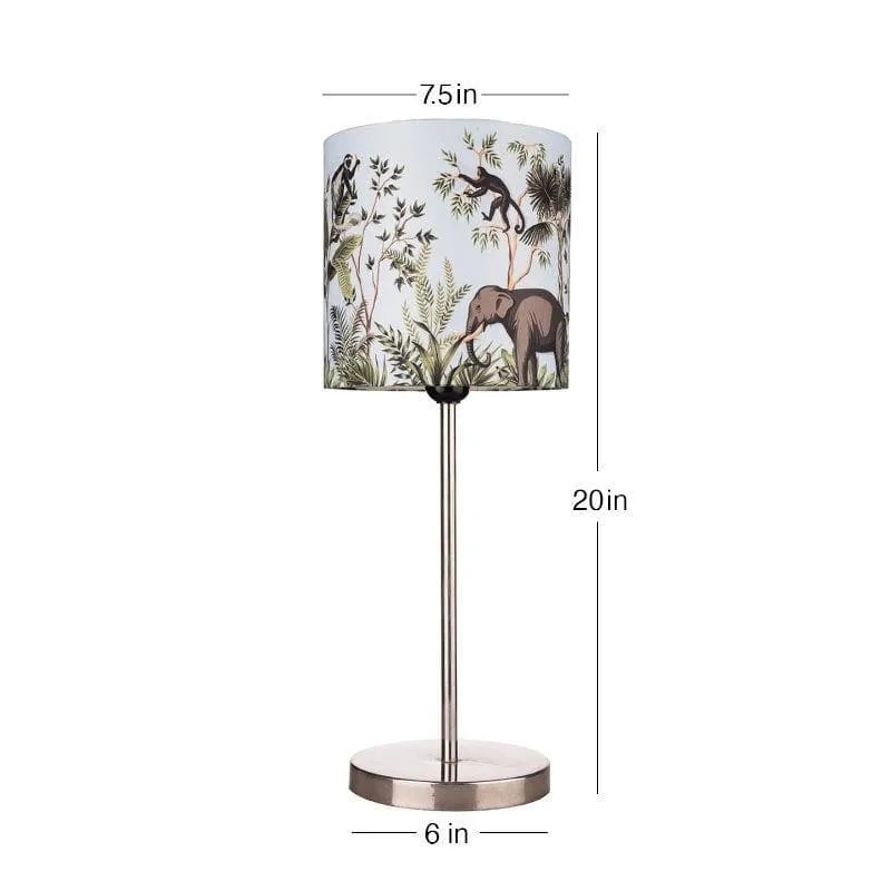 Sundarban Metal Chrome Fabric Table Lamp - Multicolor media 5