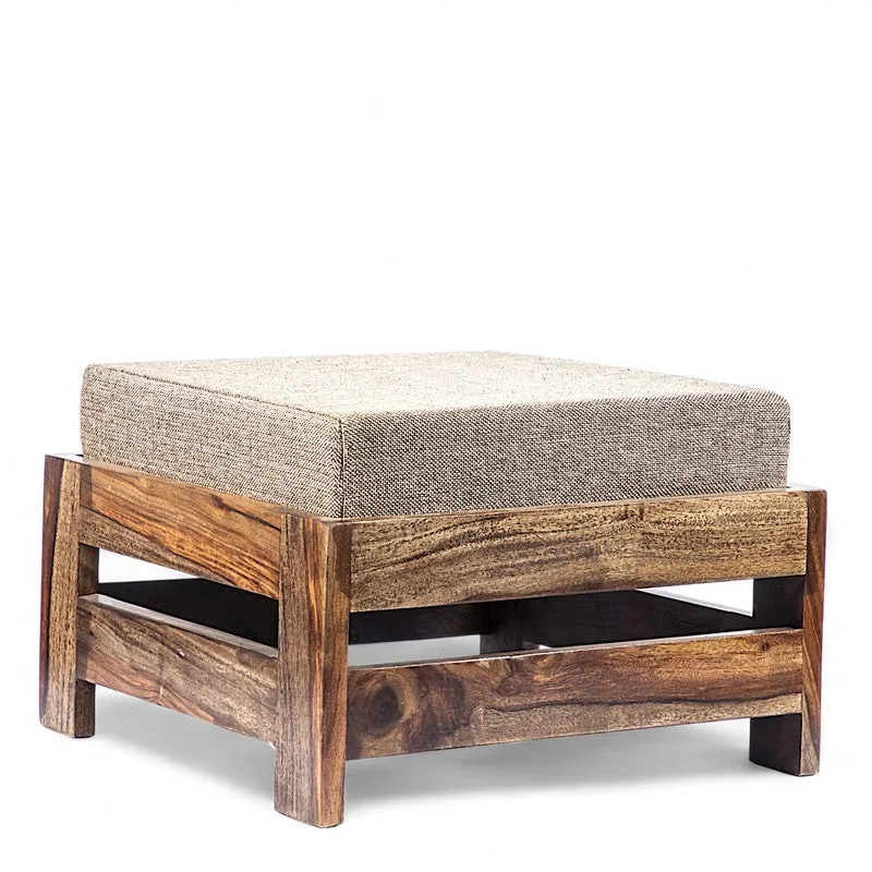 Lavro Sheesham Wooden Bench with Cushions (Beige) - Four Piece Set media 3