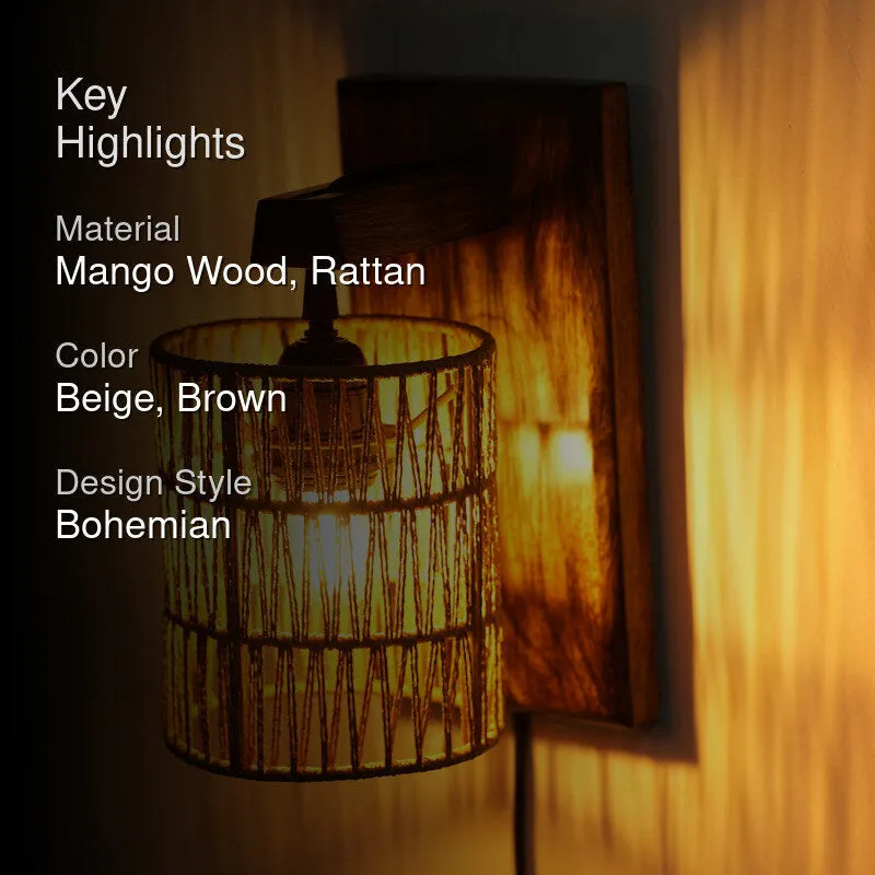 LumaRay Rattan Wall Lamp media 2
