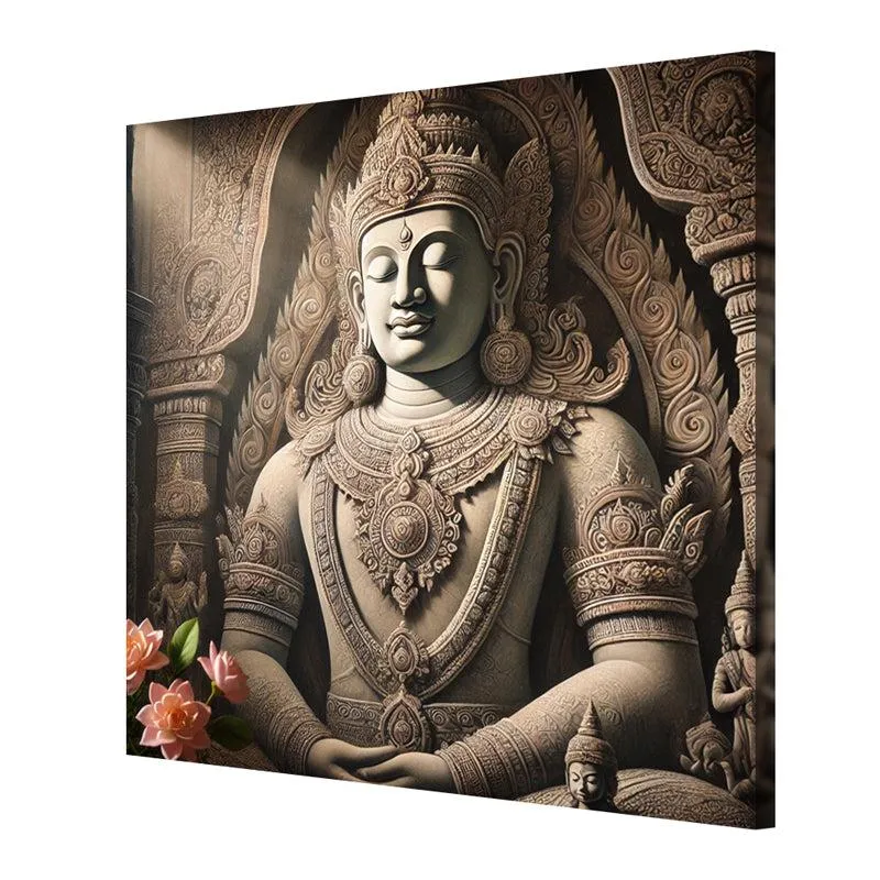Tranquil Gautama Buddha Wall Painting media 6