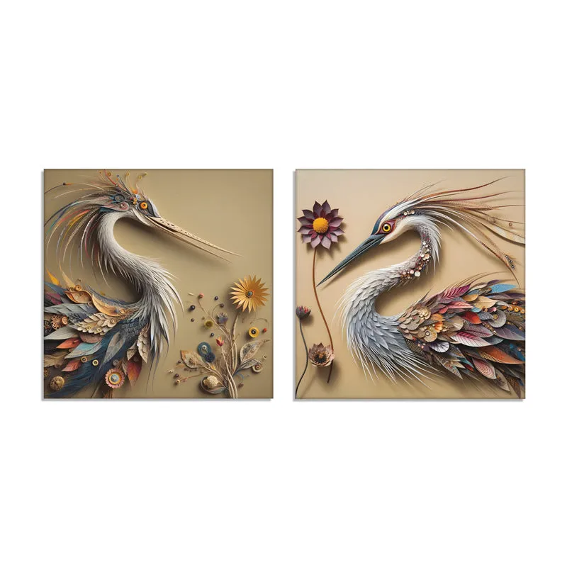Precious Wings Canvas Wall Painting - Set Of Two media 7