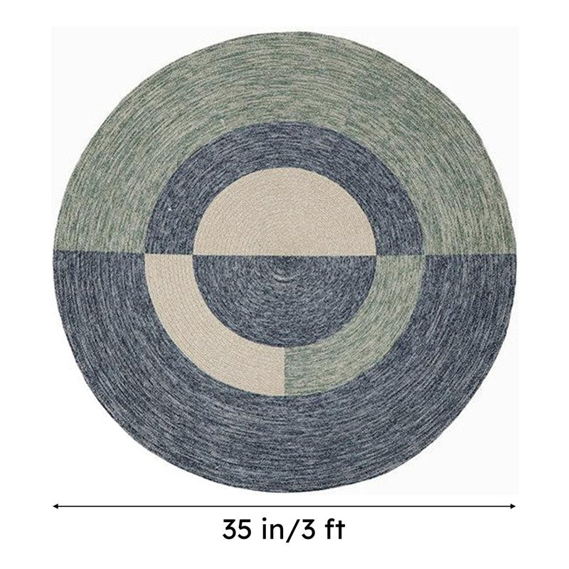 Blue Buzz Round Cotton Rug media 8