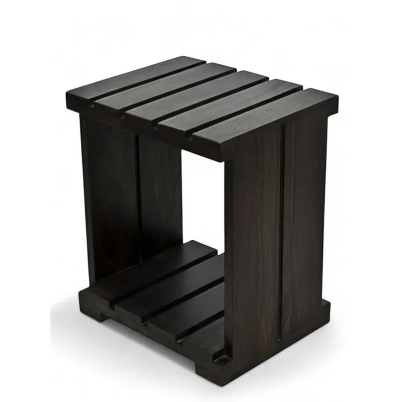 Zverix Sheesham Wooden Side & Bedside Table - Brown media 3