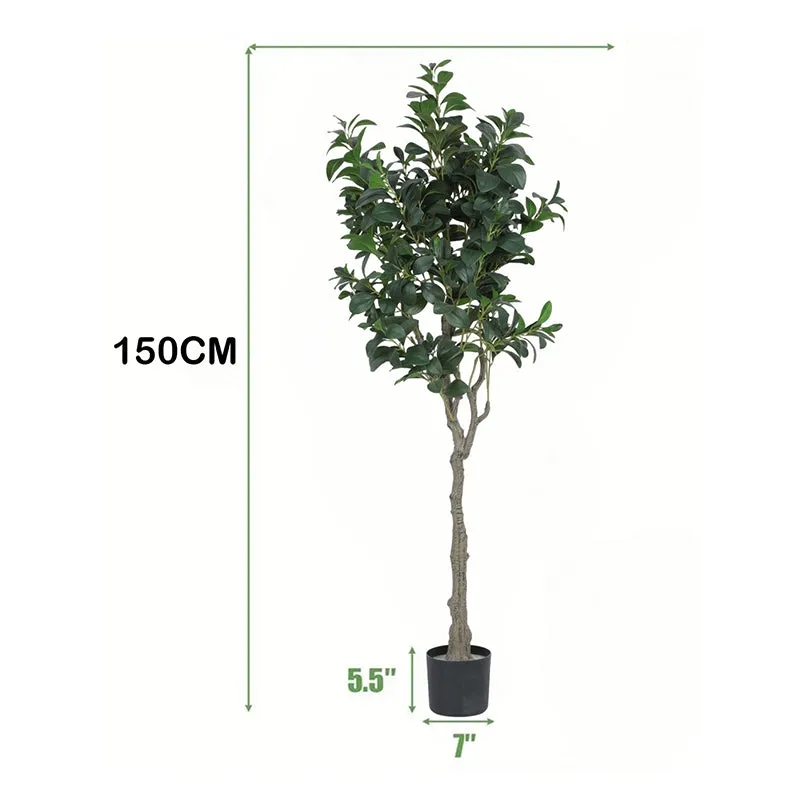 Villa Verde Artificial Ficus With Black Plastic Pot - 5.3 Feet media 6