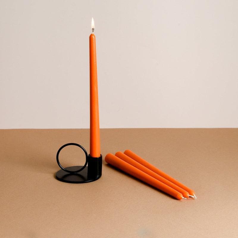 Set of 4 Sunset Orange Tapered Candles - Vanilla Sunshine Scented image 3