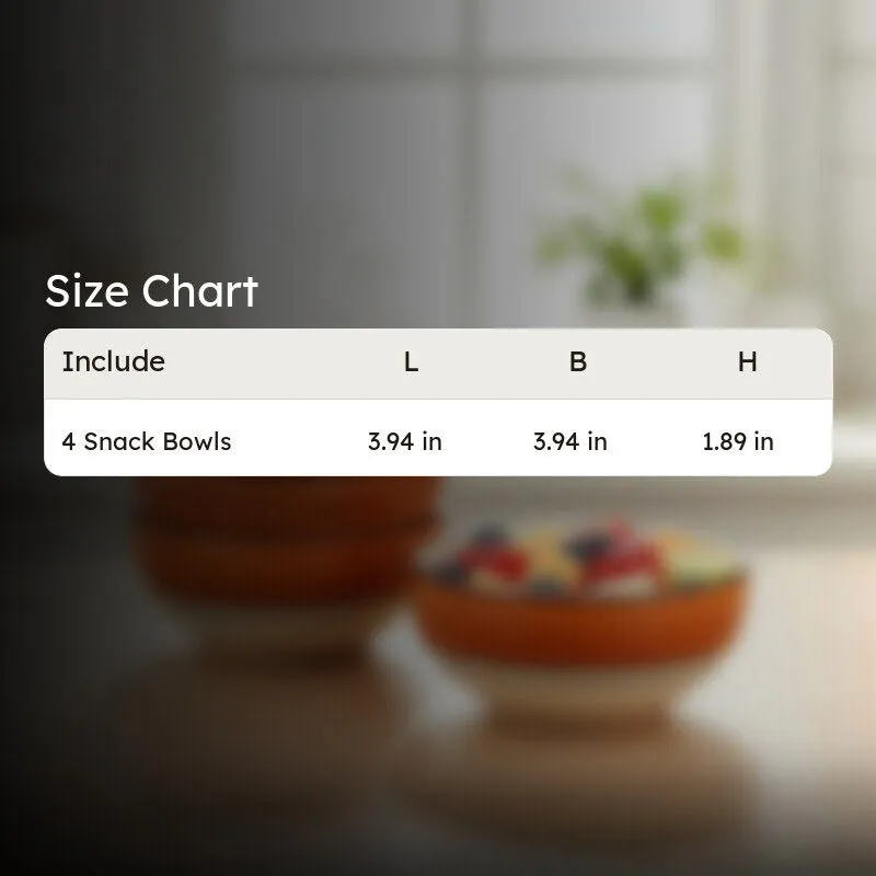 Savora Ceramic Snack Bowls (Brown, 180 mL Each) - Set Of Four media 9