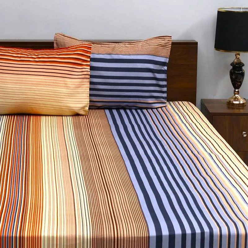 Ekiya Striped Microfiber Bedsheet - 110 GSM media 1