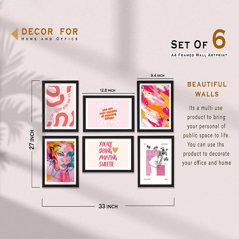 Funky Pink Pops Wall Art - Set Of Six media 6