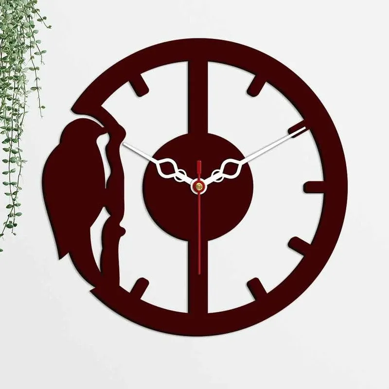 Forest Woodpecker Wooden Wall Clock media 5
