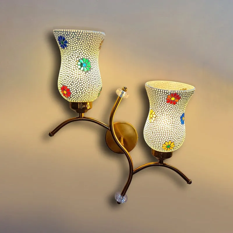 Lumecrest Twin Glass Wall Lamp - White media 5