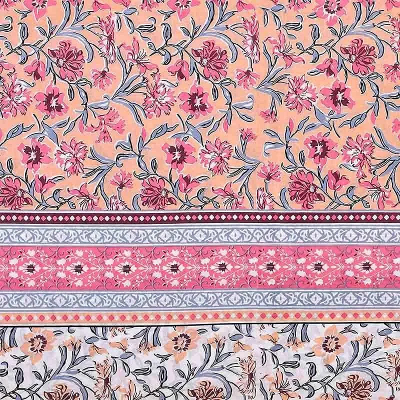 Nazakat Jaipuri Cotton Bedsheet (Light Pink) - 144 TC media 5