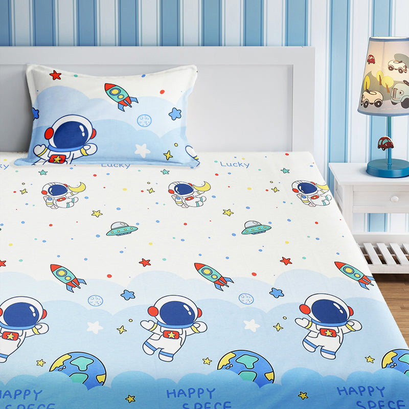 Space Adventure Kids Cotton Bedsheet - 210 TC media 4