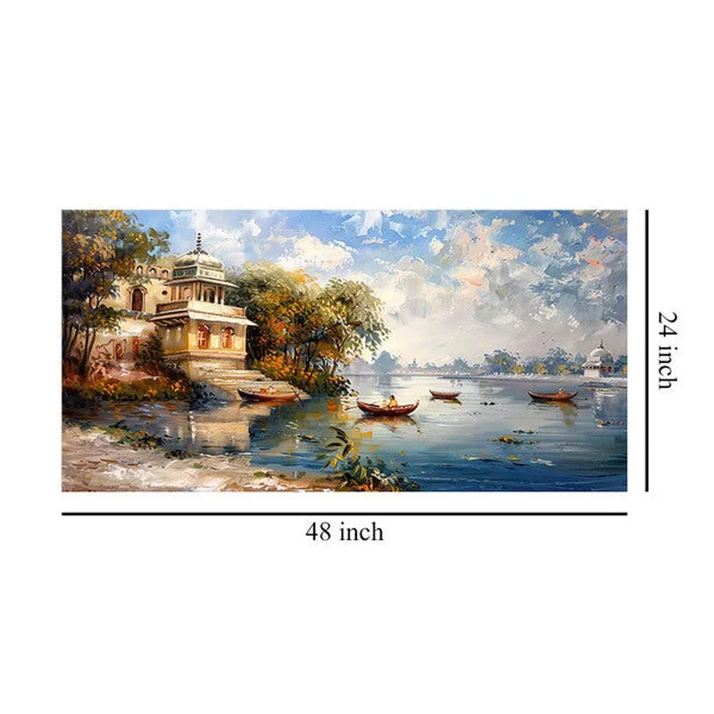 Hushed Lakeside View Poly Canvas Wall Painting media 8