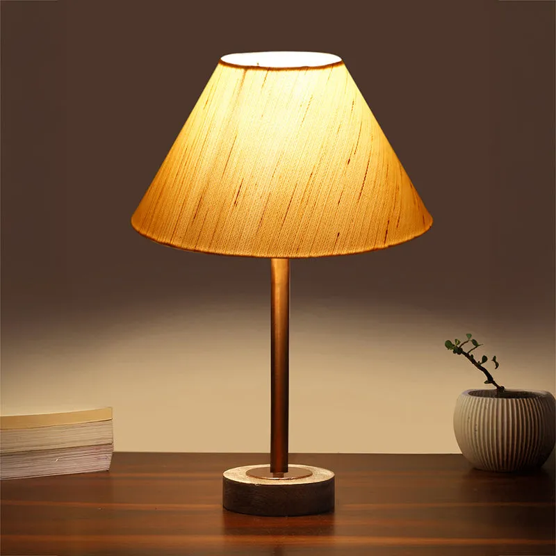 Cotin II Rodin Wooden Table Lamp - OffWhite,Copper,White media 1