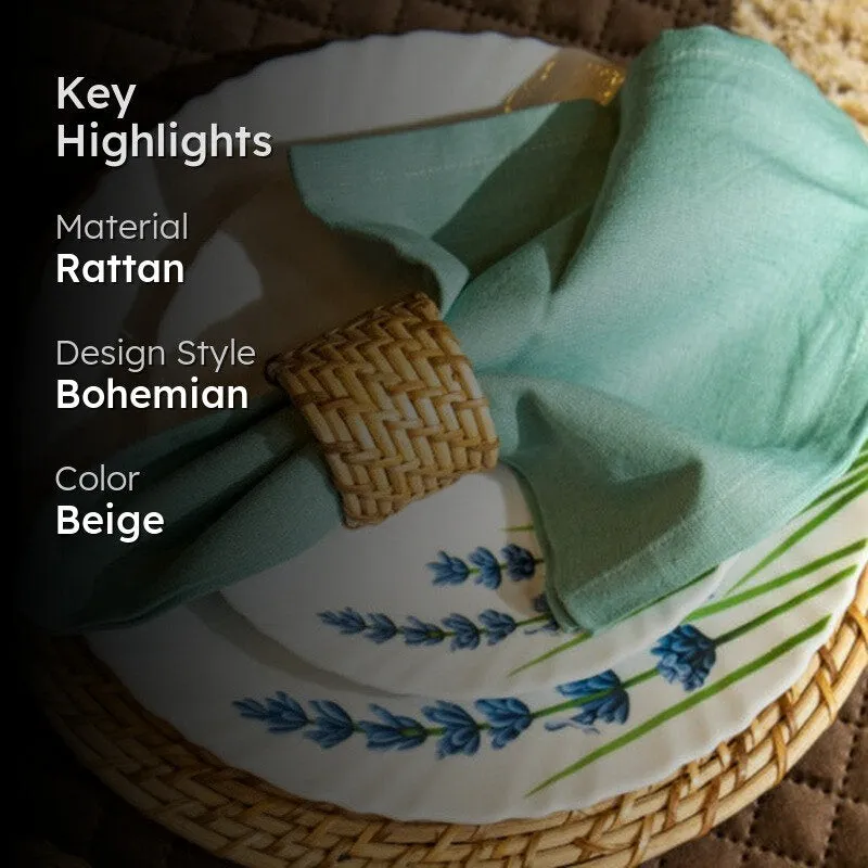 Vrita Rattan Napkin Ring - Set Of Two media 2
