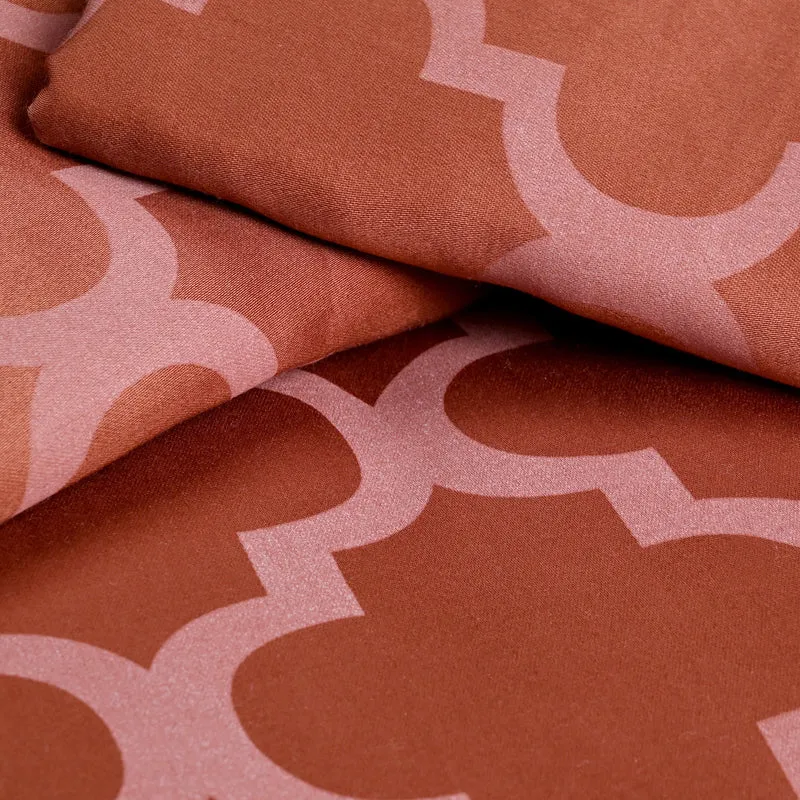Saral Home Tangier Cotton Bedsheet (Rust) - 300 TC media 4