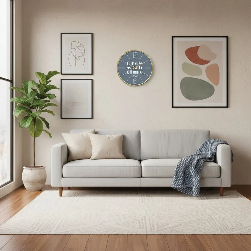Grow With Time Round Analog Wall Clock - Grey media 4