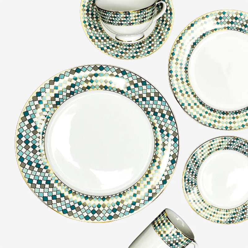 Christolite 24k Gold Brushed Porcelain Dinner Set - 21 Piece Set media 10