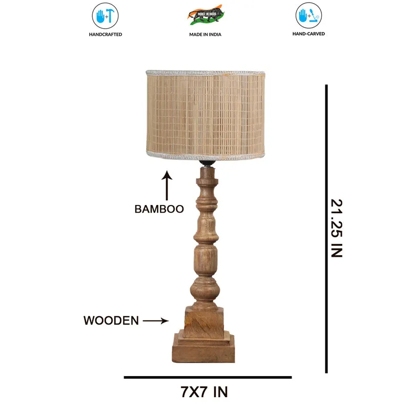 Bambouin Arbor Wooden Table Lamp - Beige,Brown media 7