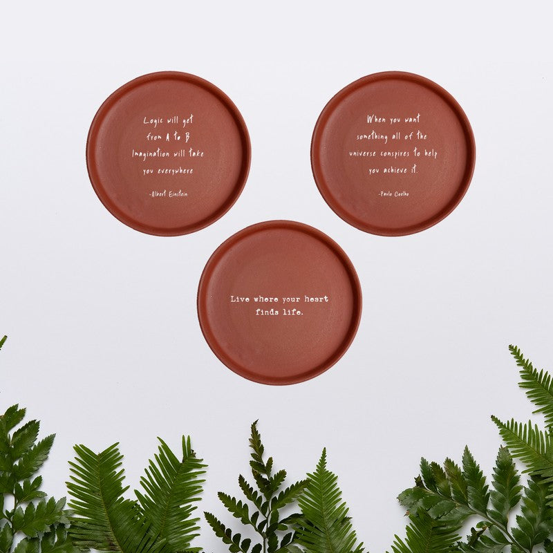 Manifest Your Life Terracotta Wall Plate - Set Of Three