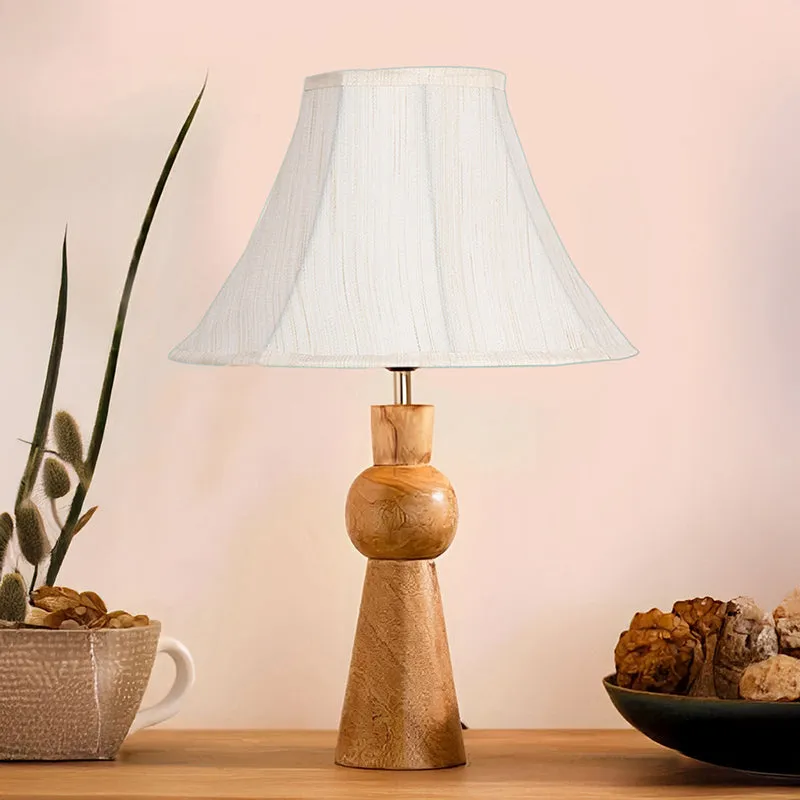 Angler Beam Wooden Table Lamp - White,Brown media 2