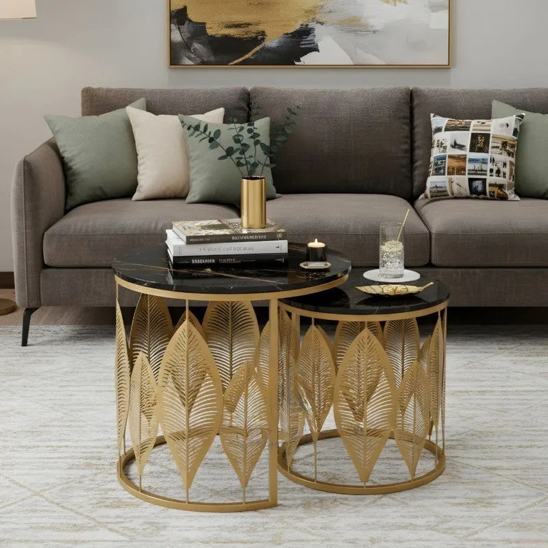 Kairo Curve Center Table (Brown & Black) - Set Of Two media 1