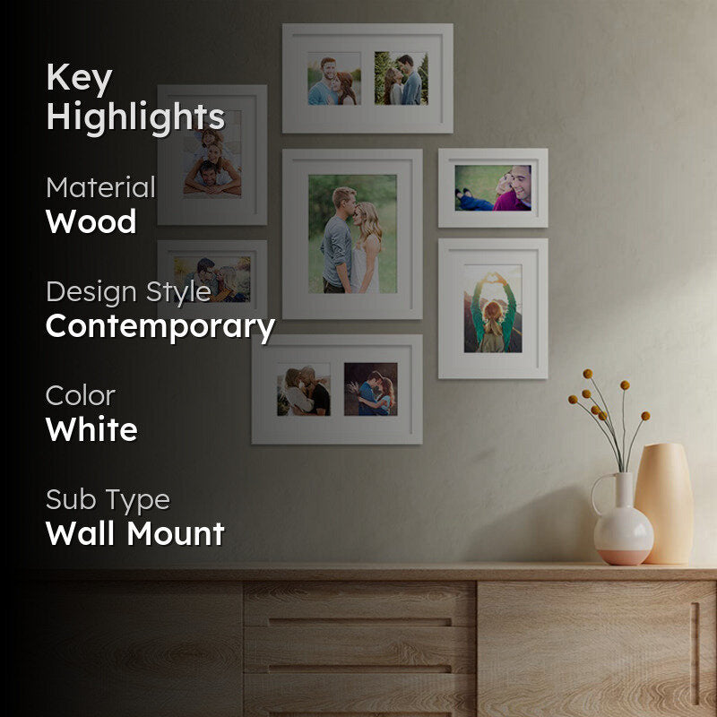 Thyra Synthetic Wood Photo Frame (White) - Set Of Seven media 2