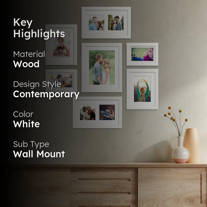 Thyra Synthetic Wood Photo Frame (White) - Set Of Seven media 2