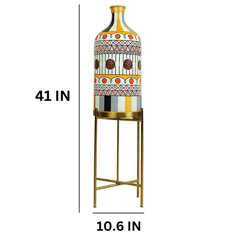 Aria Lumina Hand Painted Metal & Glass Floor Lamp media 5