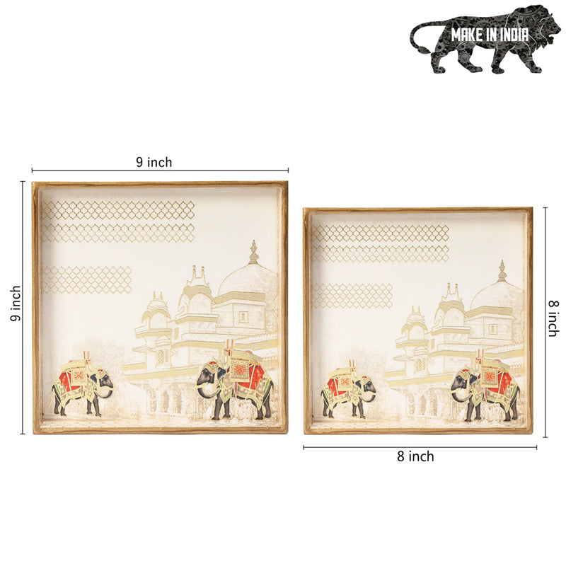 Haathi Parades Square Serving Tray - Set Of Two media 9